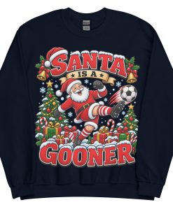 Santa Is A Gooner Funny Christmas Jumper For Arsenal Fans