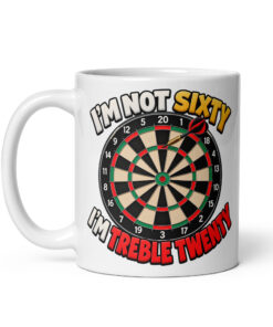 60th Birthday Darts Mug Gift – I’m Not Sixty I’m Treble 20