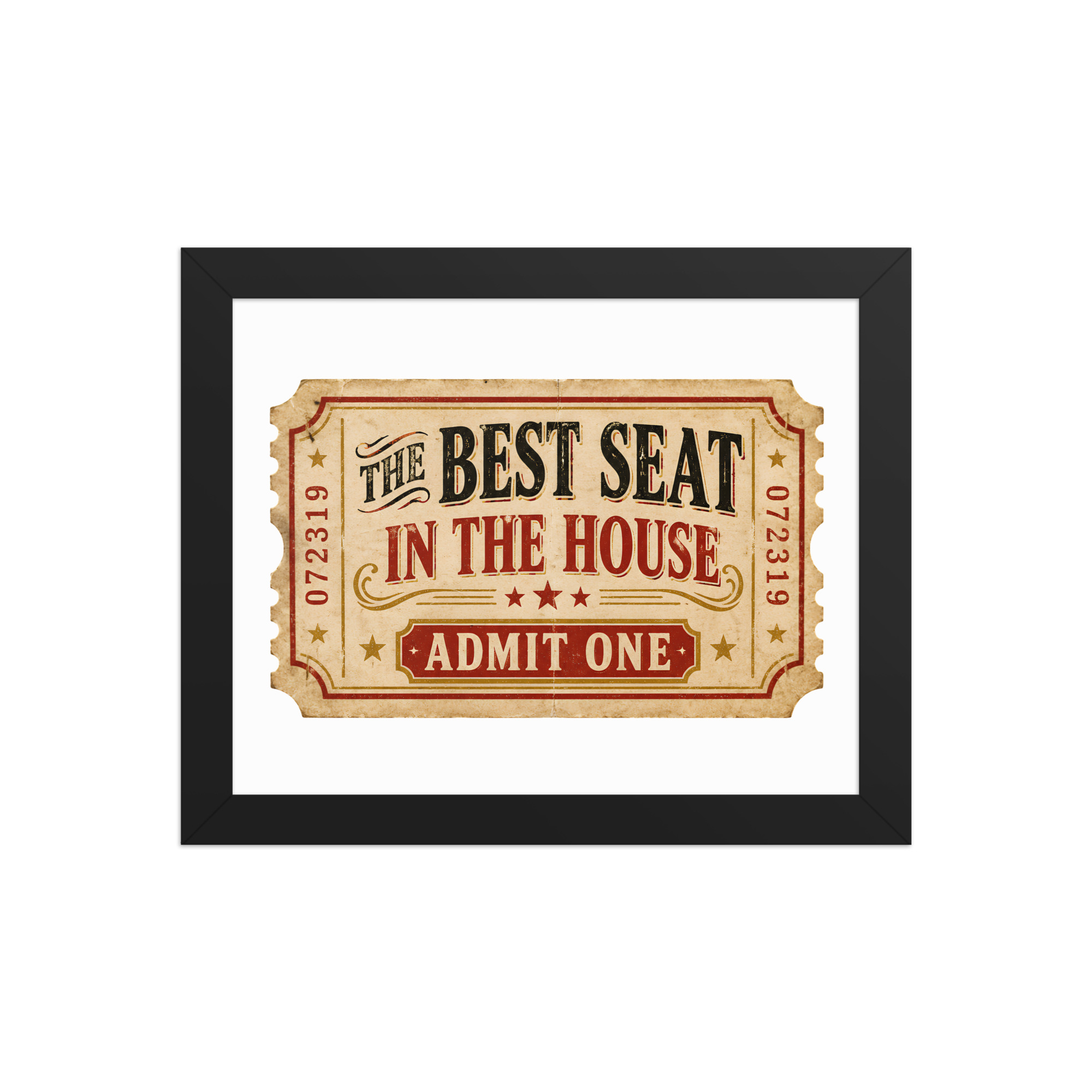 Best Seat In The House Ticket Funny Toilet Framed Picture