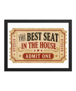 Best Seat In The House Ticket Funny Toilet Framed Picture
