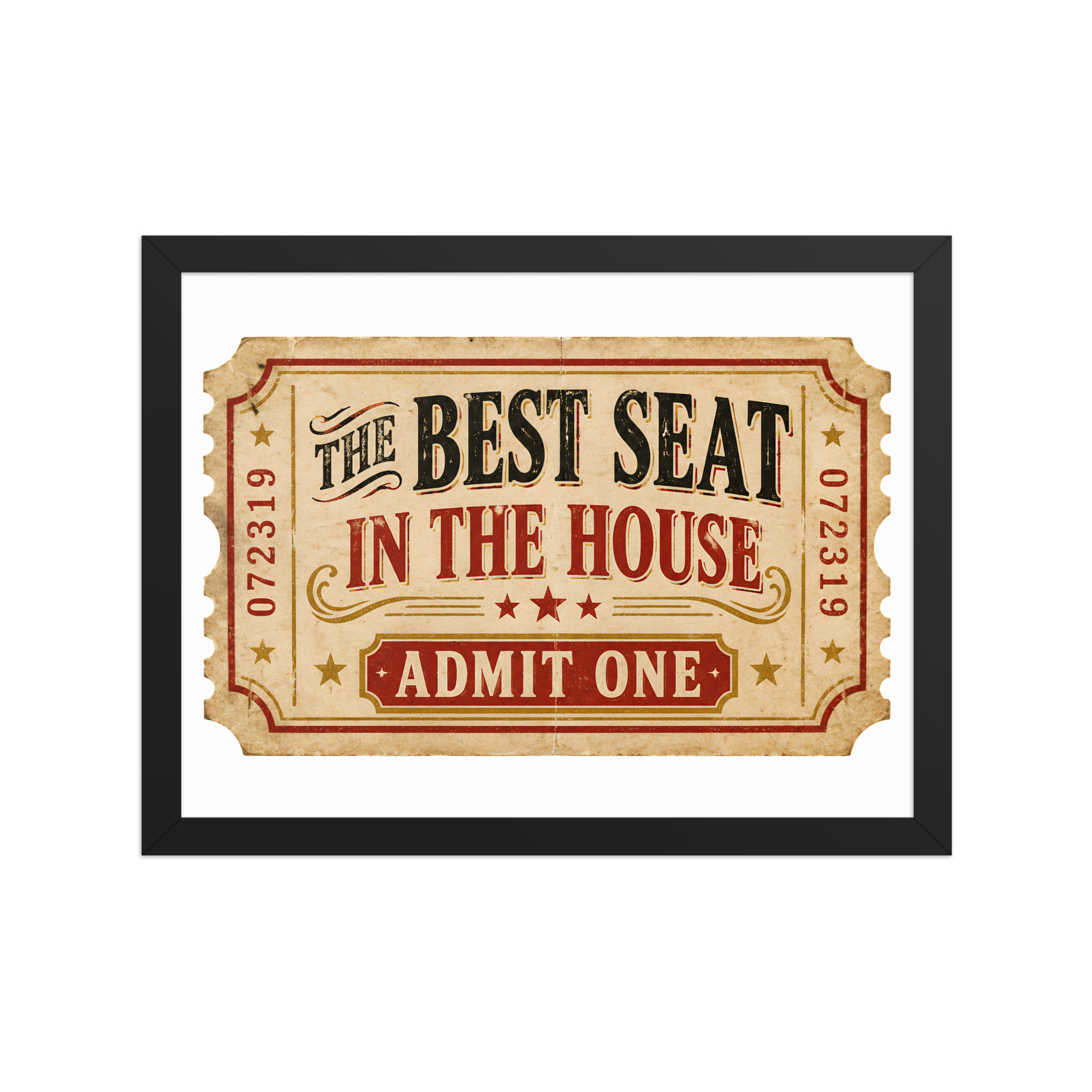 Best Seat In The House Ticket Funny Toilet Framed Picture