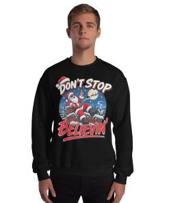 Don’t Stop Believin’ Santa Funny Christmas Jumper