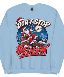 Don’t Stop Believin’ Santa Funny Christmas Jumper