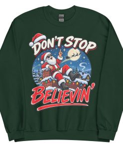 Don’t Stop Believin’ Santa Funny Christmas Jumper
