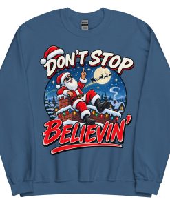 Don’t Stop Believin’ Santa Funny Christmas Jumper