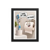 Funny Bathroom Framed Prints With Toiler Roll & Toothbrush