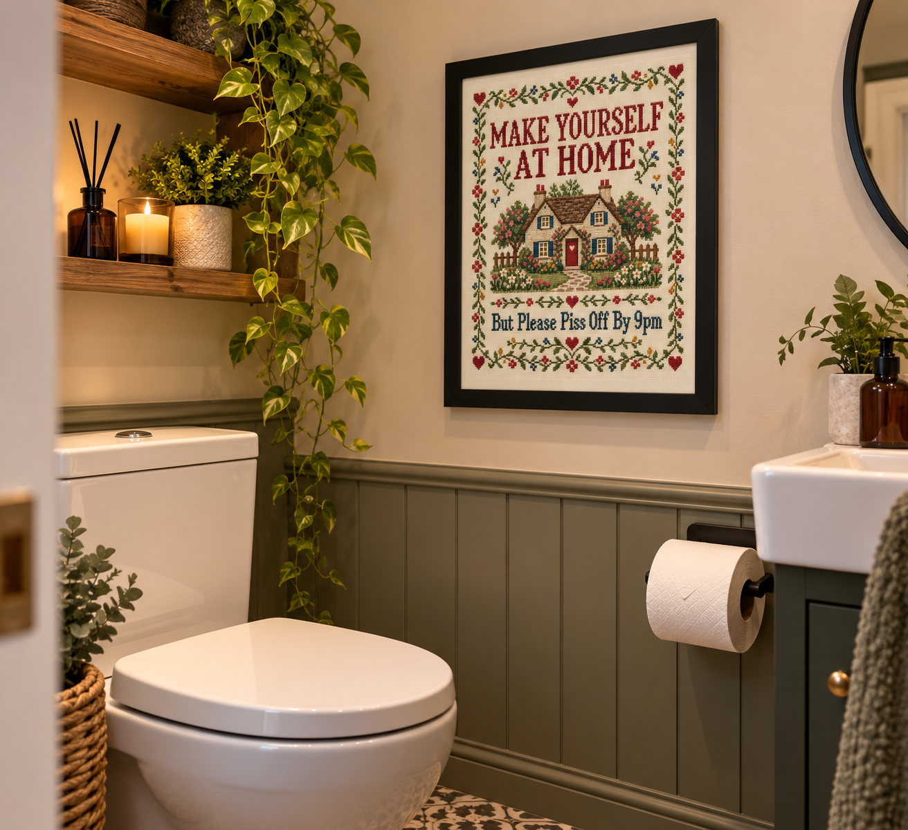 Funny Rude Toilet Framed Picture