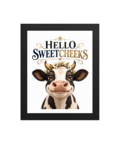 Hello Sweetcheeks Funny Bathroom or Toilet Framed Picture