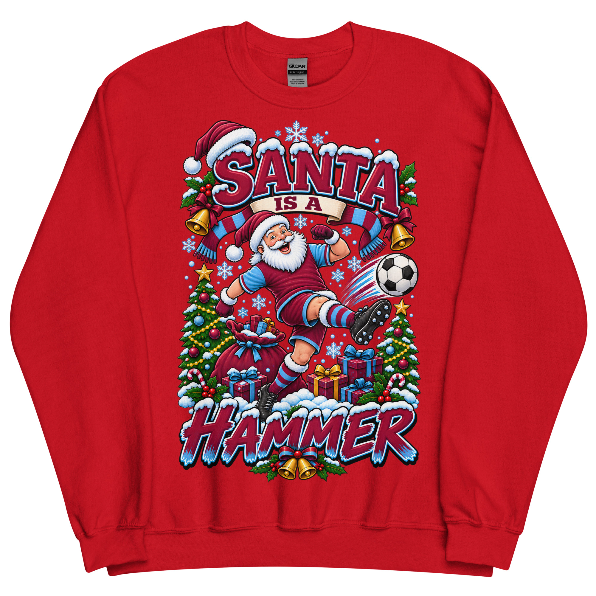 Santa Is A Hammer Funny Christmas Jumper For West Ham Fans