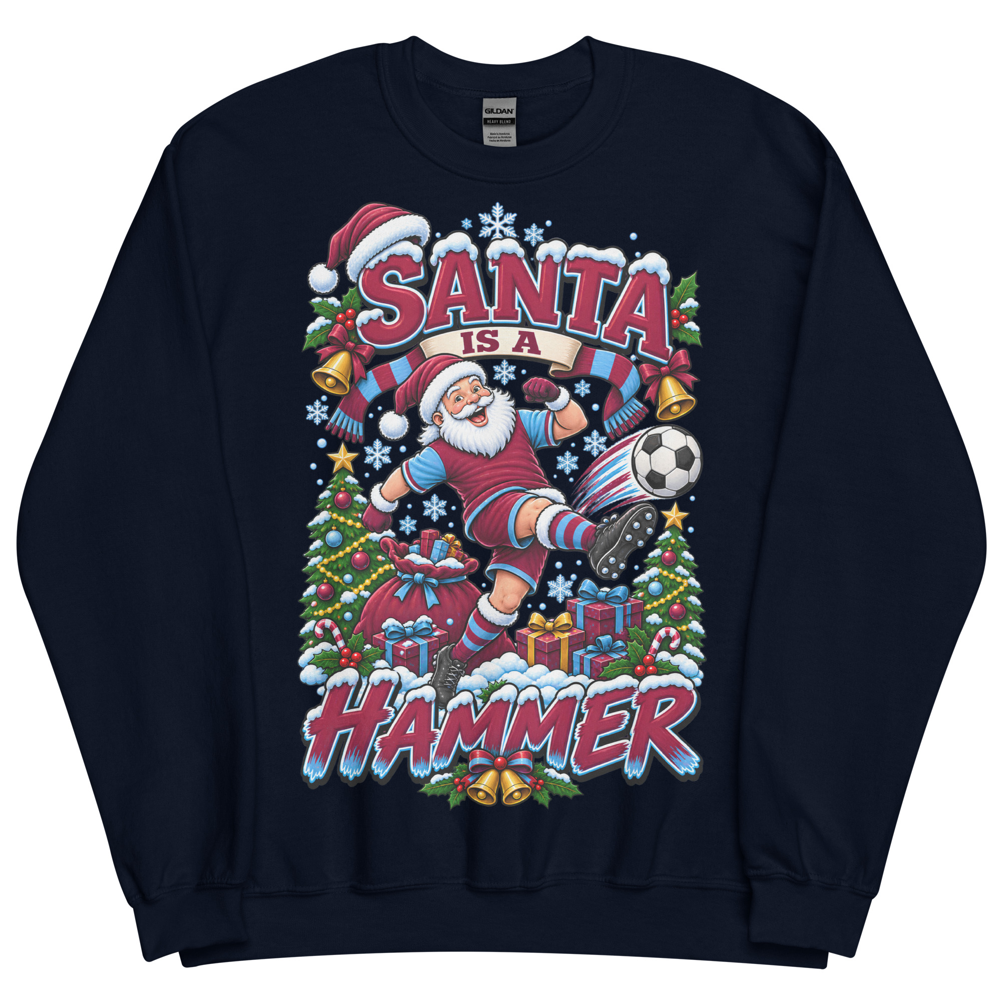 Santa Is A Hammer Funny Christmas Jumper For West Ham Fans