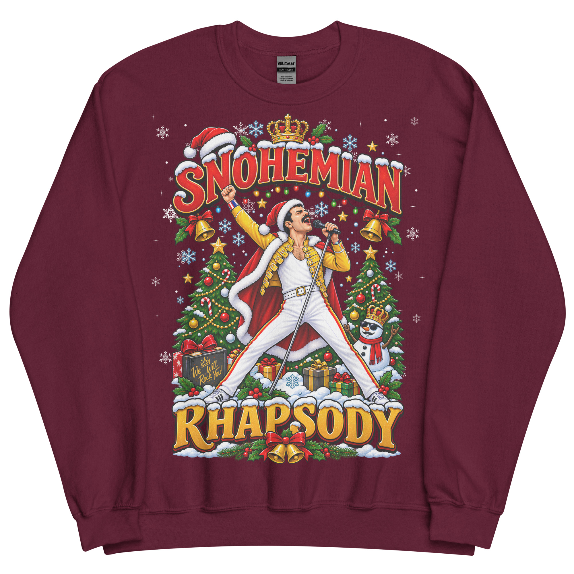 Snohemian Rhapsody Funny Christmas Jumpers For Rock Fans
