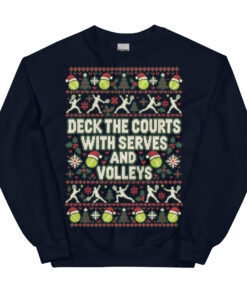 Tennis Christmas Jumper Deck The Courts