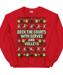 Tennis Christmas Jumper Deck The Courts