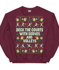 Tennis Christmas Jumper Deck The Courts