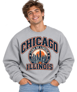Smiling Chicago Collegiate Sweatshirt Portrait