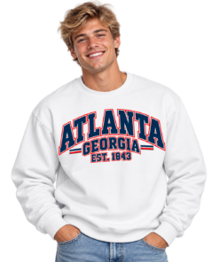 Smiling Man in Atlanta Sweatshirt