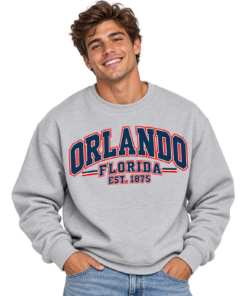Smiling Man in Orlando Varsity Sweatshirt