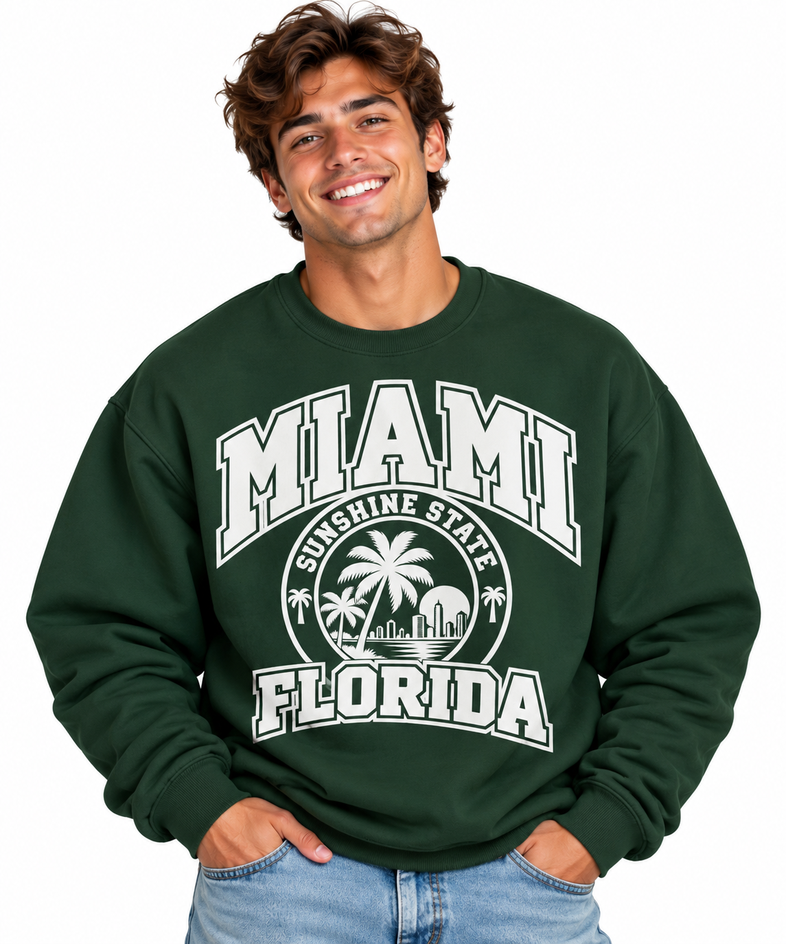 Smiling Miami Florida Sweatshirt Portrait
