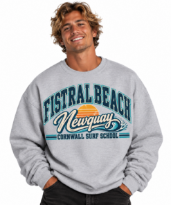 Smiling Surfer in Fistral Beach Sweatshirt