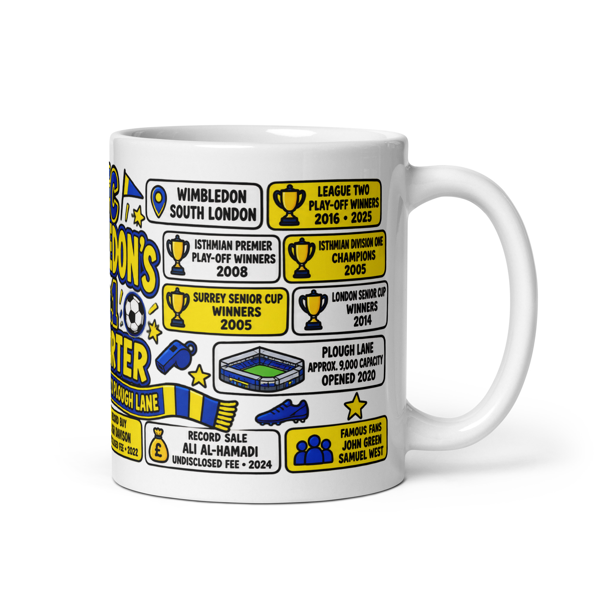AFC Wimbledon Mug No1 Supporter Gift Mugs