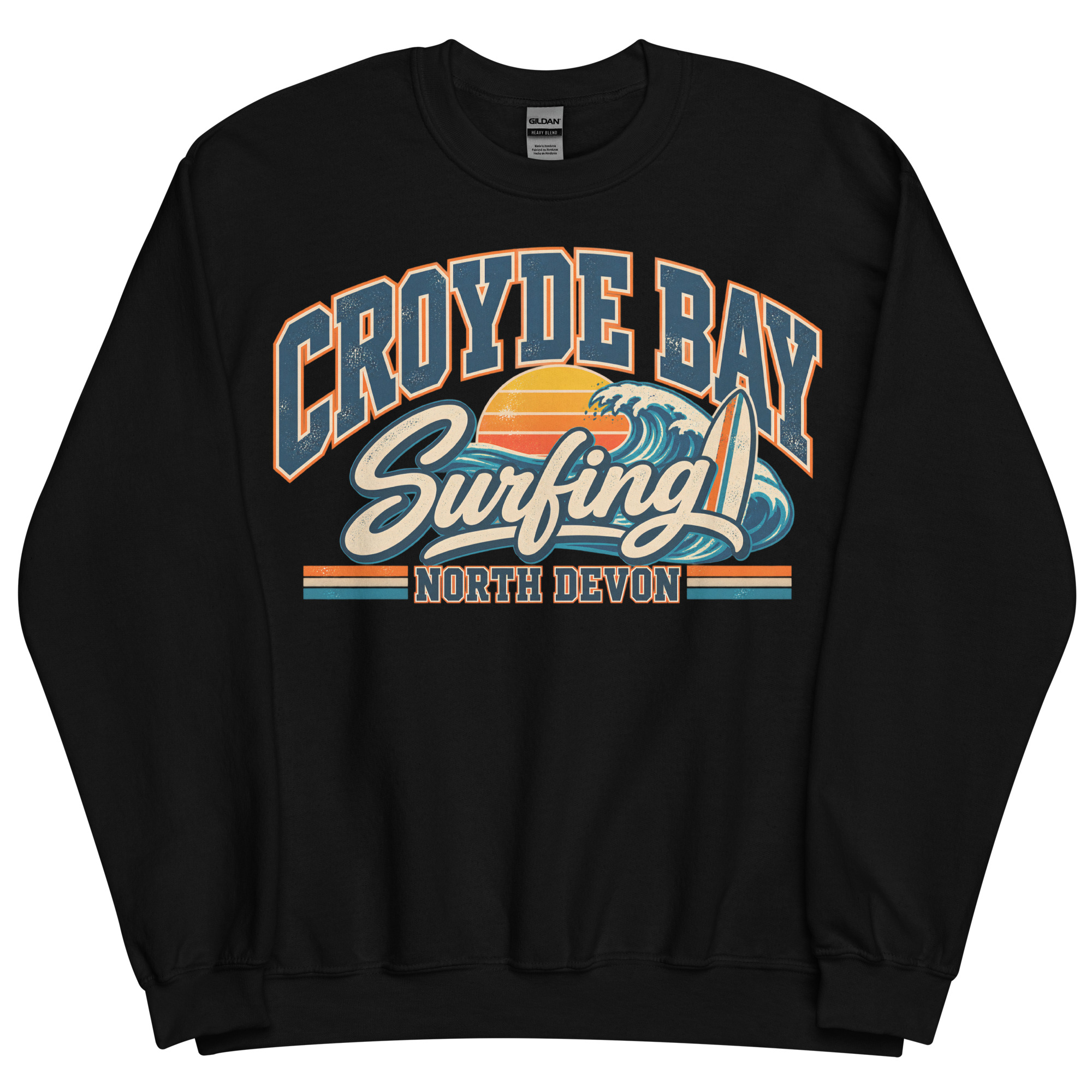 Croyde Bay North Devon Surfing Jumper Varsity Sweatshirt