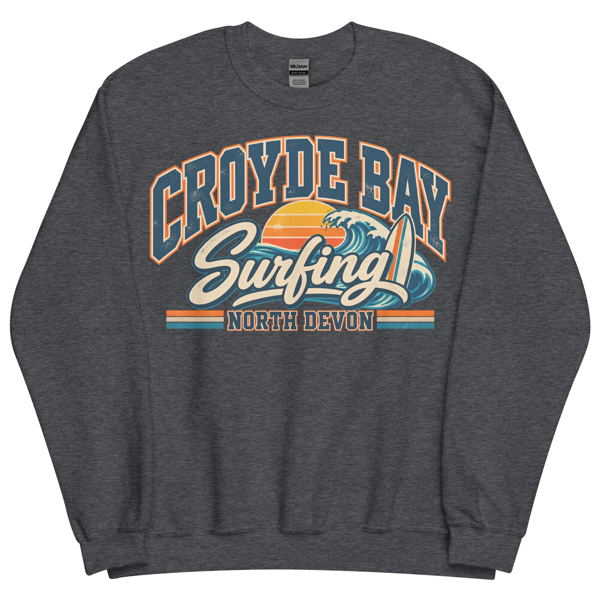 Croyde Bay North Devon Surfing Jumper Varsity Sweatshirt