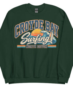 Croyde Bay North Devon Surfing Jumper Varsity Sweatshirt