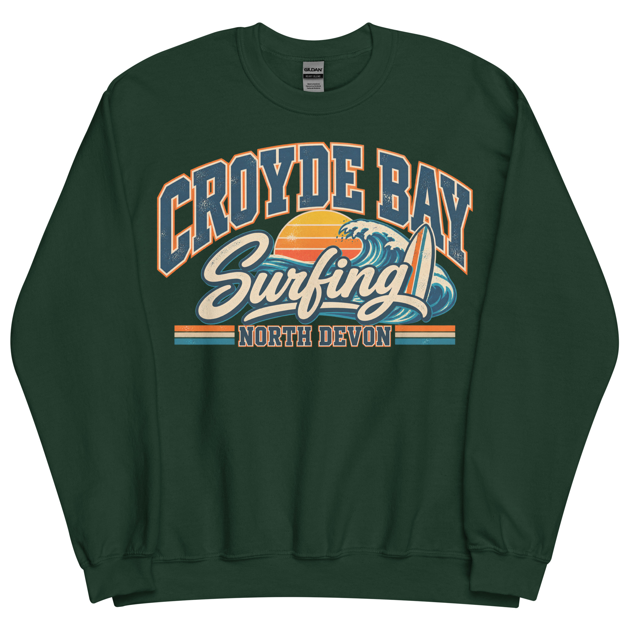 Croyde Bay North Devon Surfing Jumper Varsity Sweatshirt