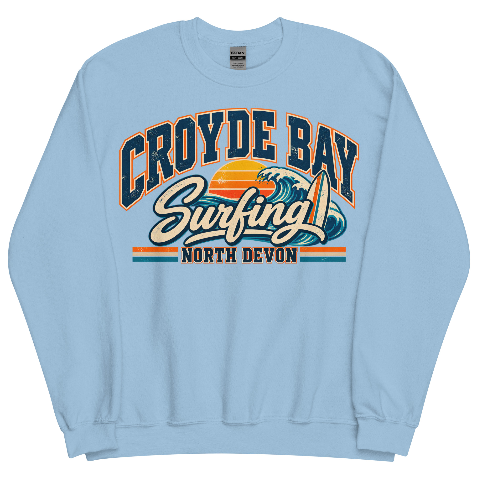 Croyde Bay North Devon Surfing Jumper Varsity Sweatshirt