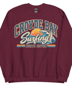 Croyde Bay North Devon Surfing Jumper Varsity Sweatshirt