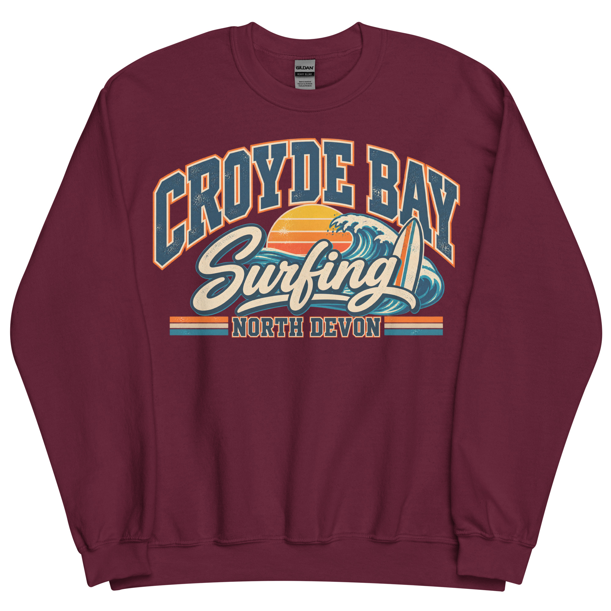 Croyde Bay North Devon Surfing Jumper Varsity Sweatshirt