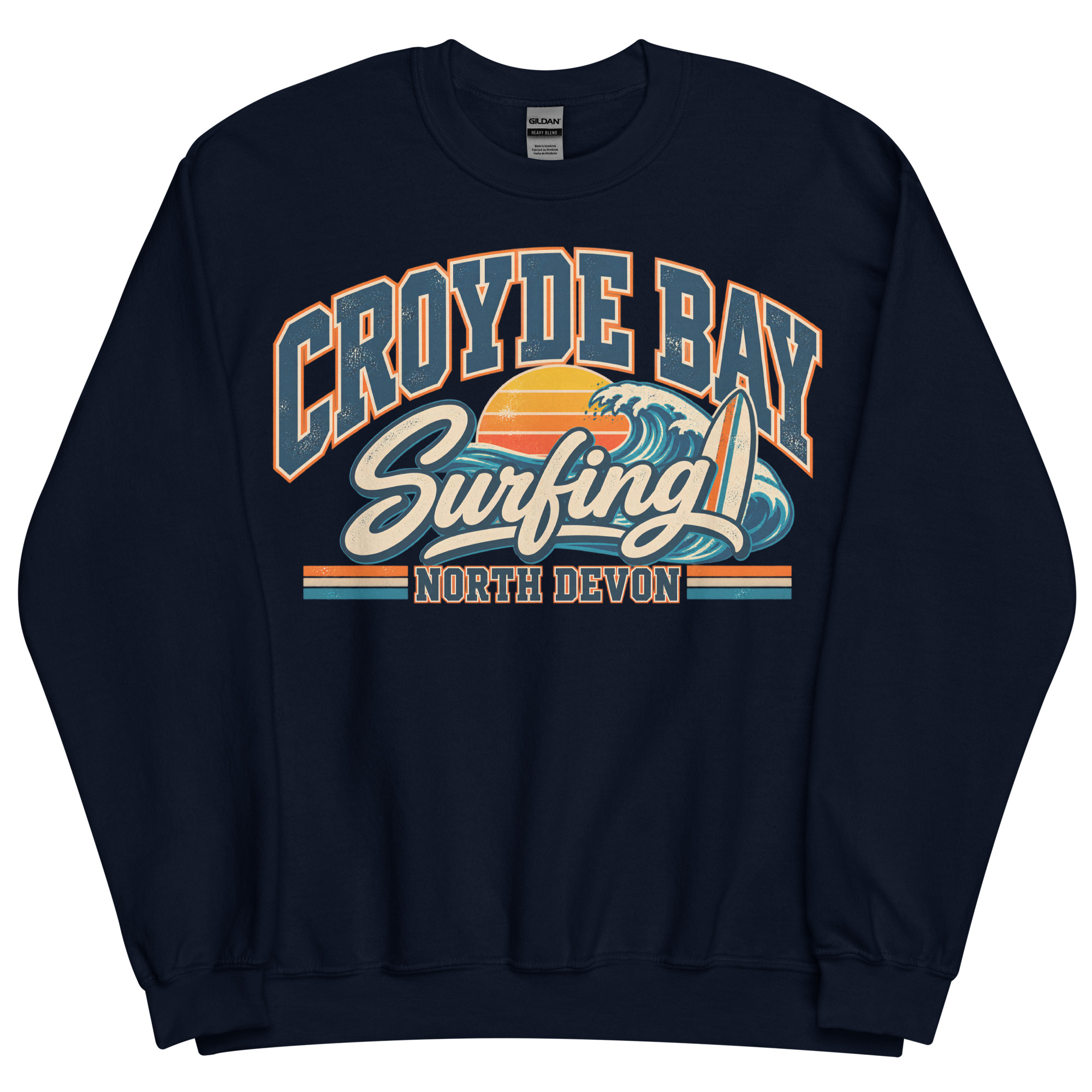 Croyde Bay North Devon Surfing Jumper Varsity Sweatshirt
