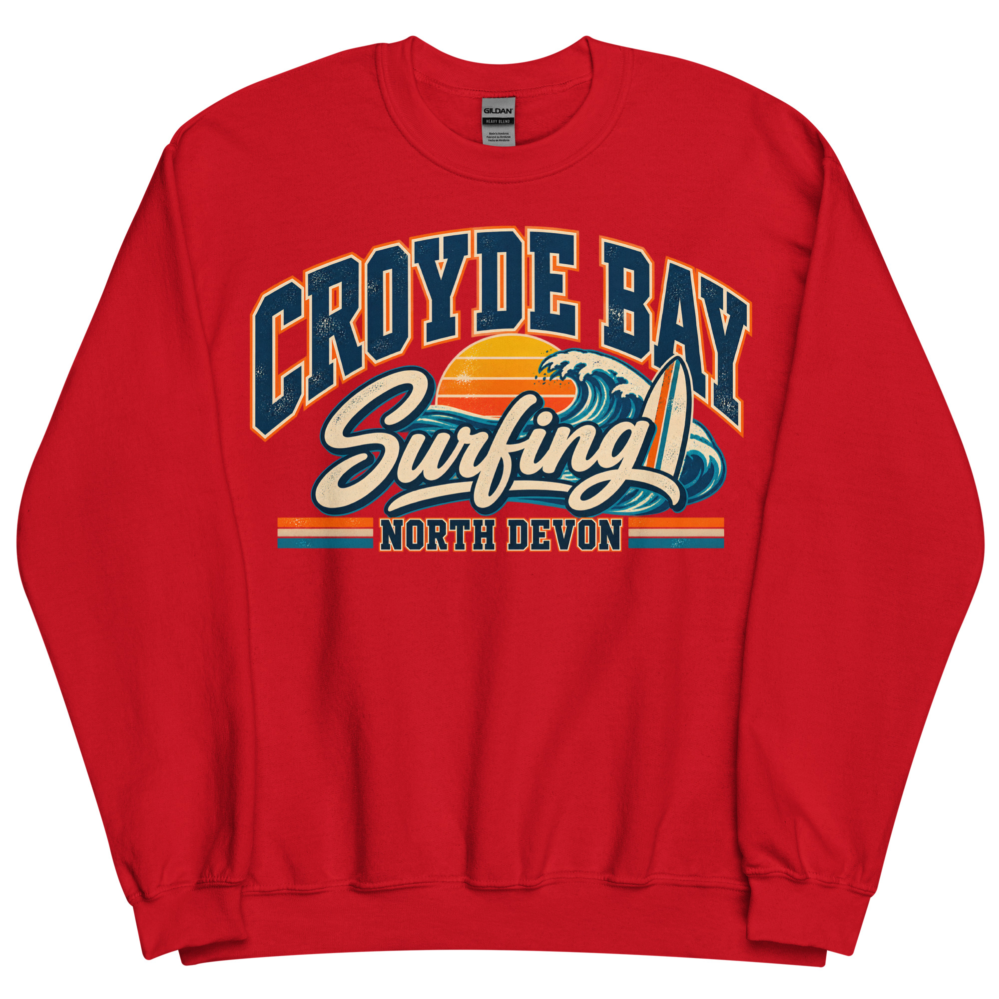 Croyde Bay North Devon Surfing Jumper Varsity Sweatshirt