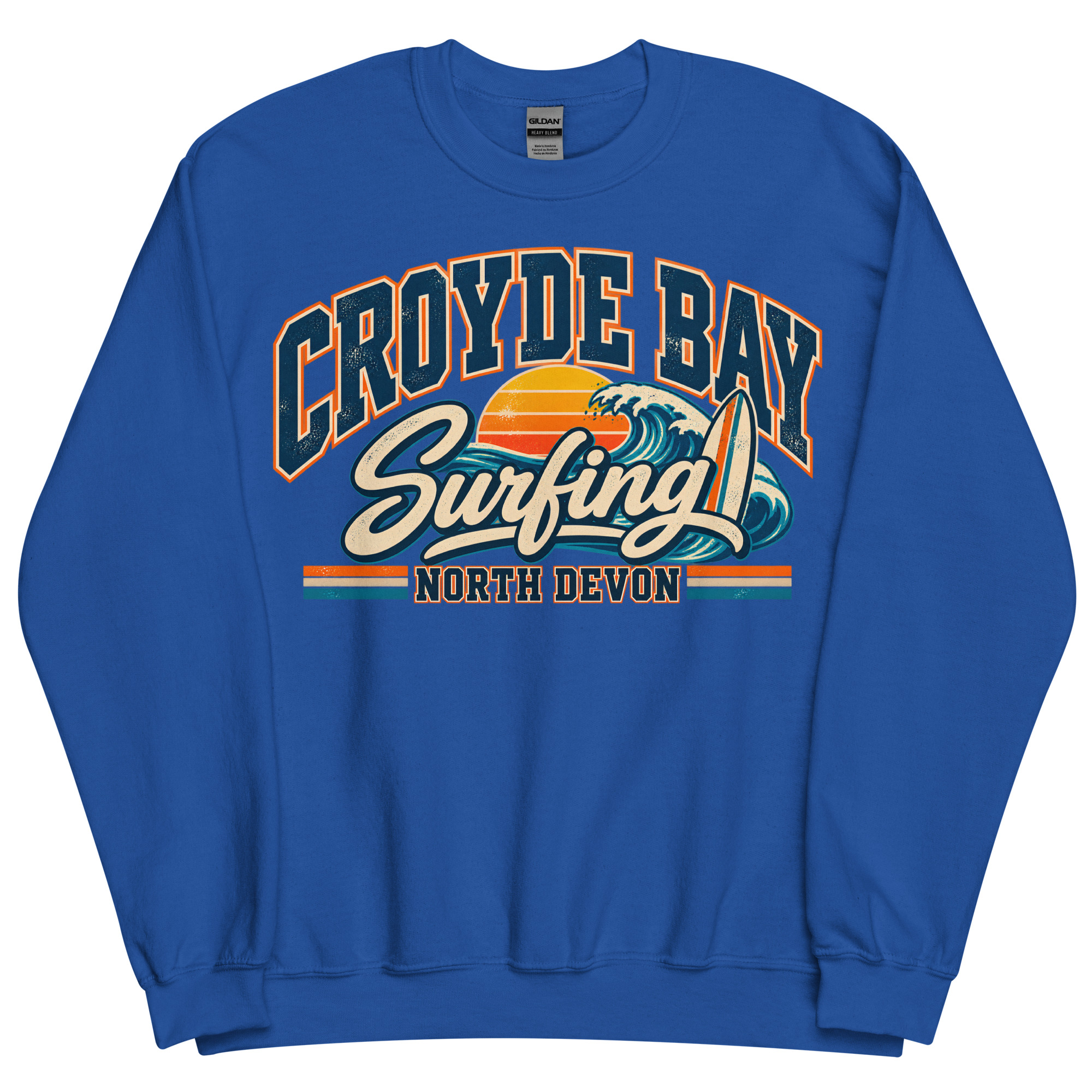 Croyde Bay North Devon Surfing Jumper Varsity Sweatshirt