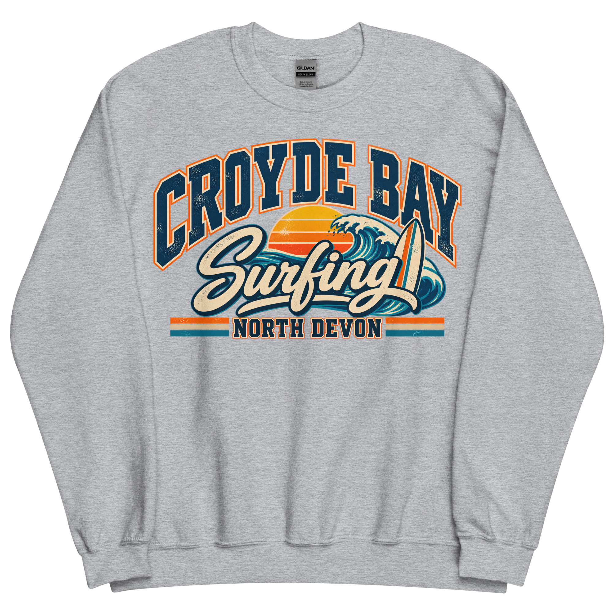 Croyde Bay North Devon Surfing Jumper Varsity Sweatshirt