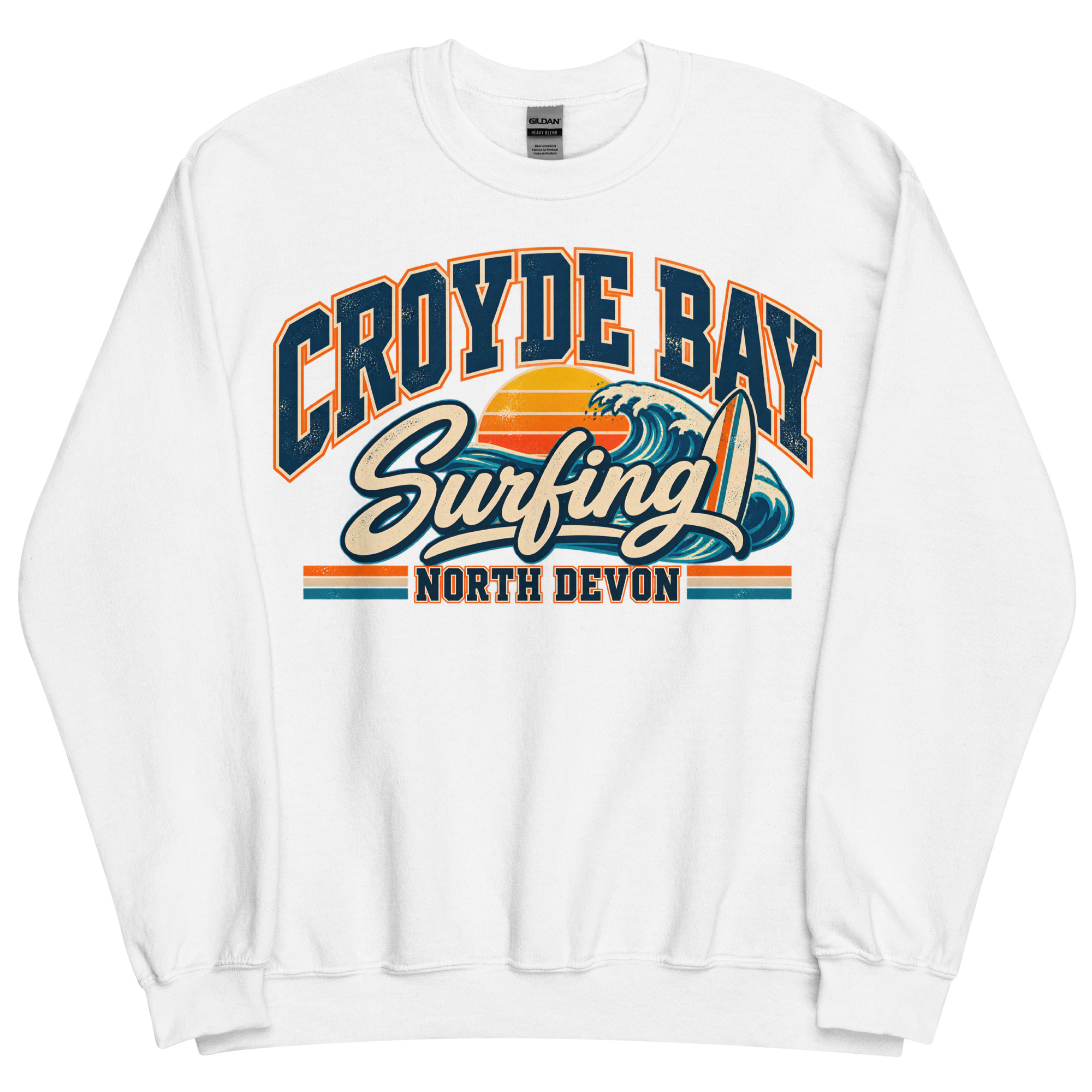 Croyde Bay North Devon Surfing Jumper Varsity Sweatshirt