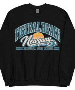 Fistral Beach Newquay Cornwall Surfing Jumper Varsity Sweatshirt