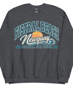 Fistral Beach Newquay Cornwall Surfing Jumper Varsity Sweatshirt