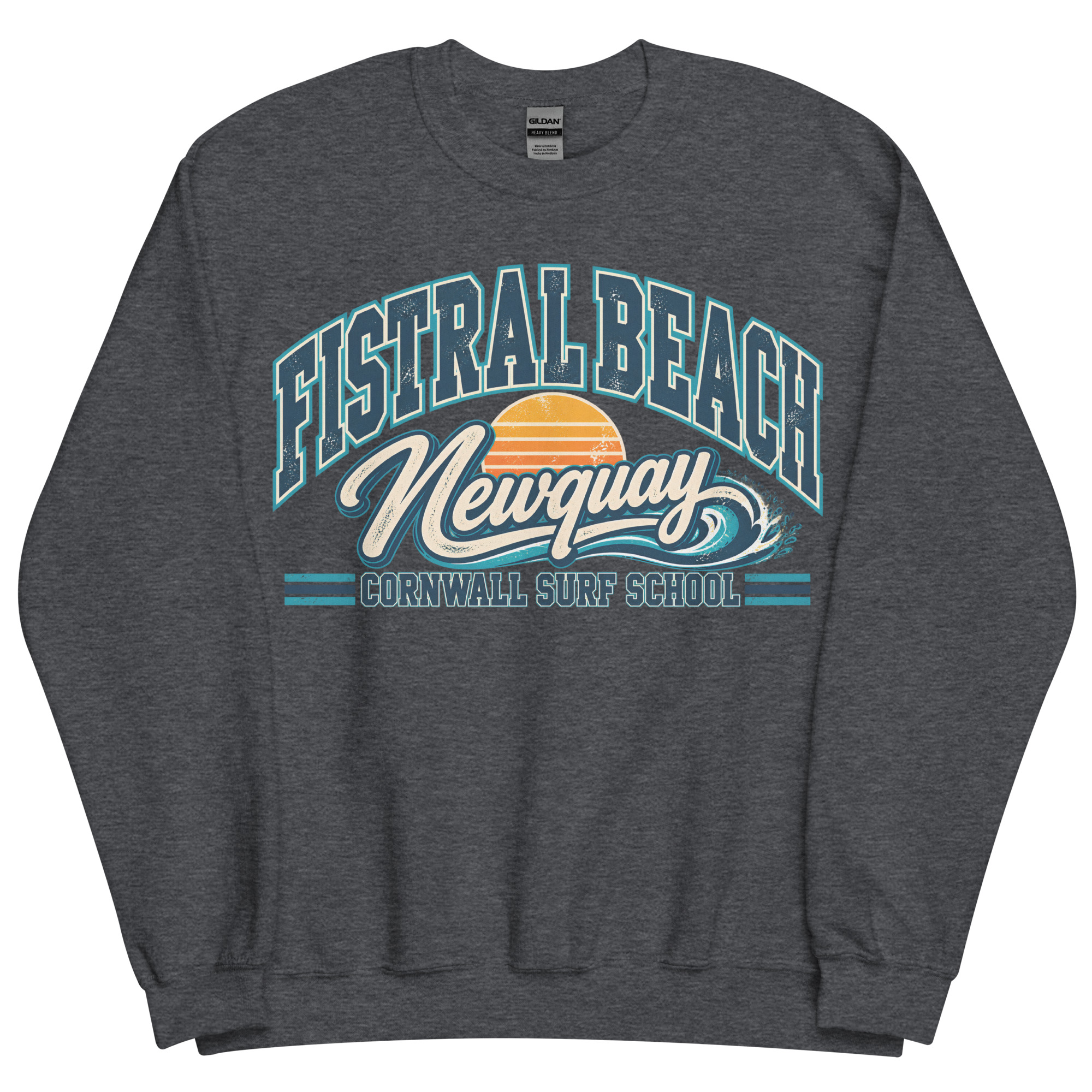 Fistral Beach Newquay Cornwall Surfing Jumper Varsity Sweatshirt