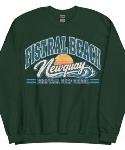 Fistral Beach Newquay Cornwall Surfing Jumper Varsity Sweatshirt