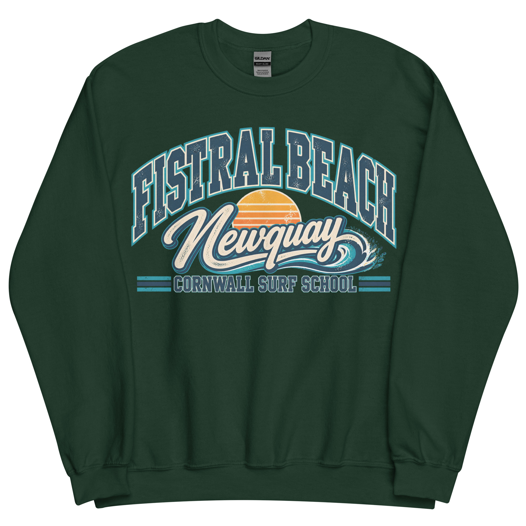Fistral Beach Newquay Cornwall Surfing Jumper Varsity Sweatshirt
