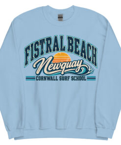 Fistral Beach Newquay Cornwall Surfing Jumper Varsity Sweatshirt