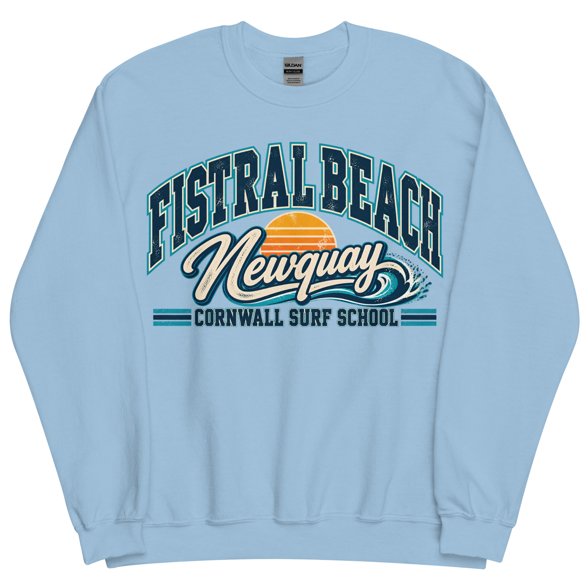 Fistral Beach Newquay Cornwall Surfing Jumper Varsity Sweatshirt