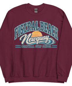 Fistral Beach Newquay Cornwall Surfing Jumper Varsity Sweatshirt