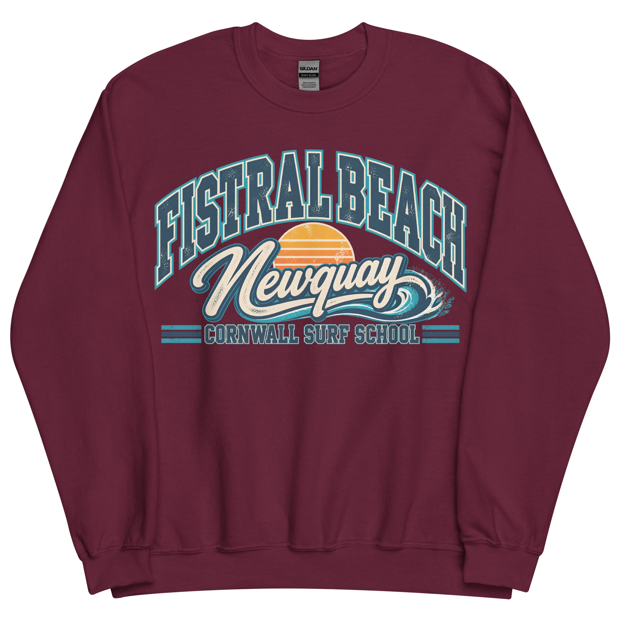 Fistral Beach Newquay Cornwall Surfing Jumper Varsity Sweatshirt