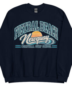 Fistral Beach Newquay Cornwall Surfing Jumper Varsity Sweatshirt