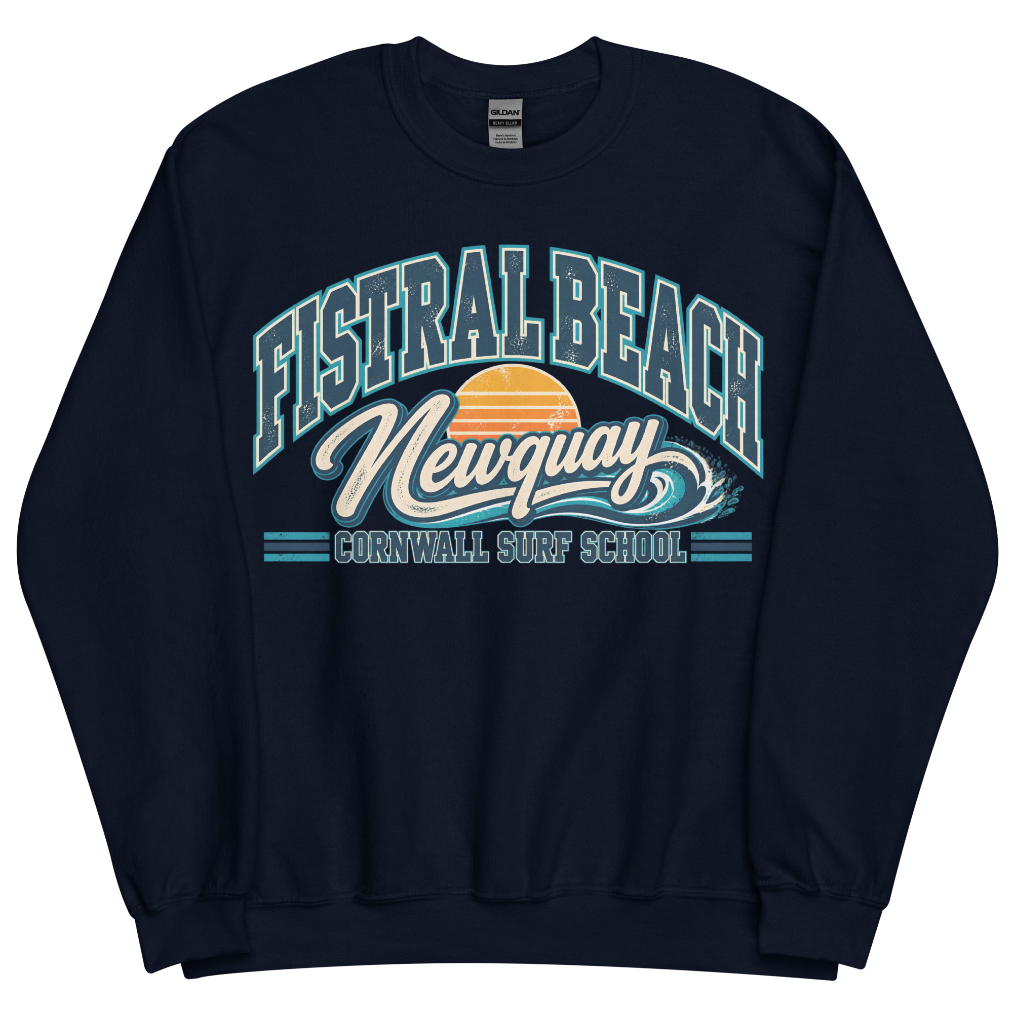 Fistral Beach Newquay Cornwall Surfing Jumper Varsity Sweatshirt