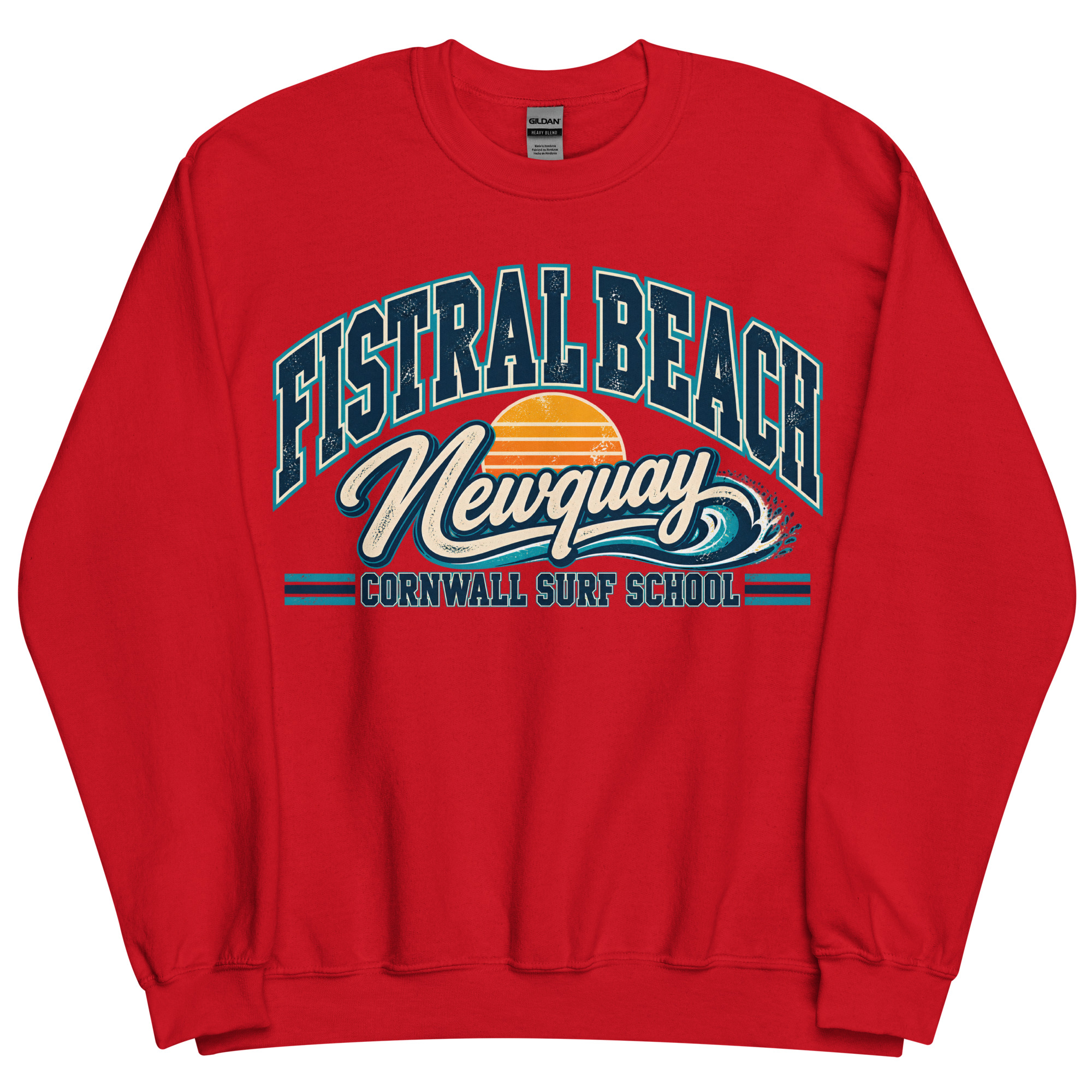 Fistral Beach Newquay Cornwall Surfing Jumper Varsity Sweatshirt