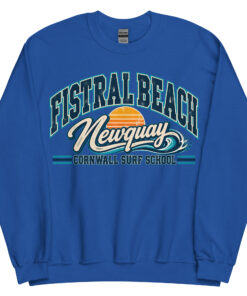 Fistral Beach Newquay Cornwall Surfing Jumper Varsity Sweatshirt