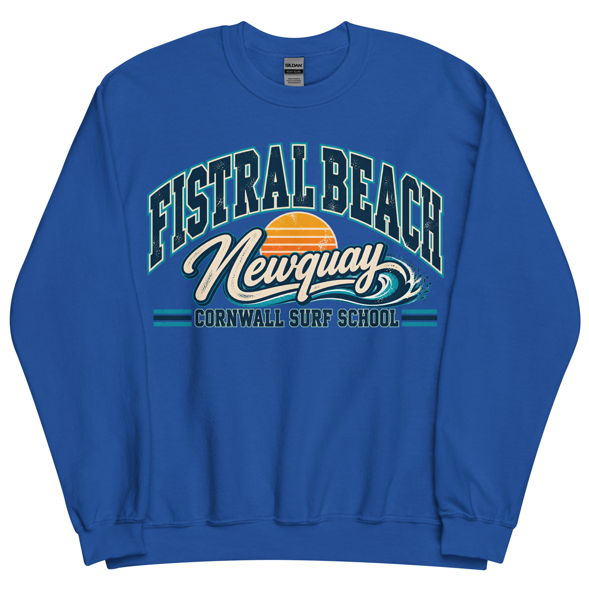 Fistral Beach Newquay Cornwall Surfing Jumper Varsity Sweatshirt